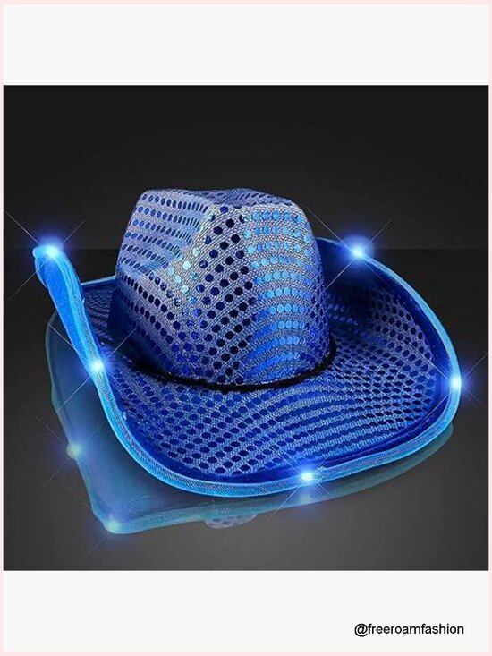 Sequin Light Up Cowboy Hat Flashing Western Disco Costume Party Hat main image 5